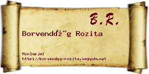 Borvendég Rozita névjegykártya